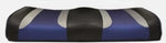 SEAT BOTTOM CUSHION, REAR FLIP, BLACK/BLUE, PEAK - TSUNAMI