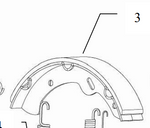 BRAKE SHOE, MECHANICAL BRAKES, V SERIES, PRE-2025
